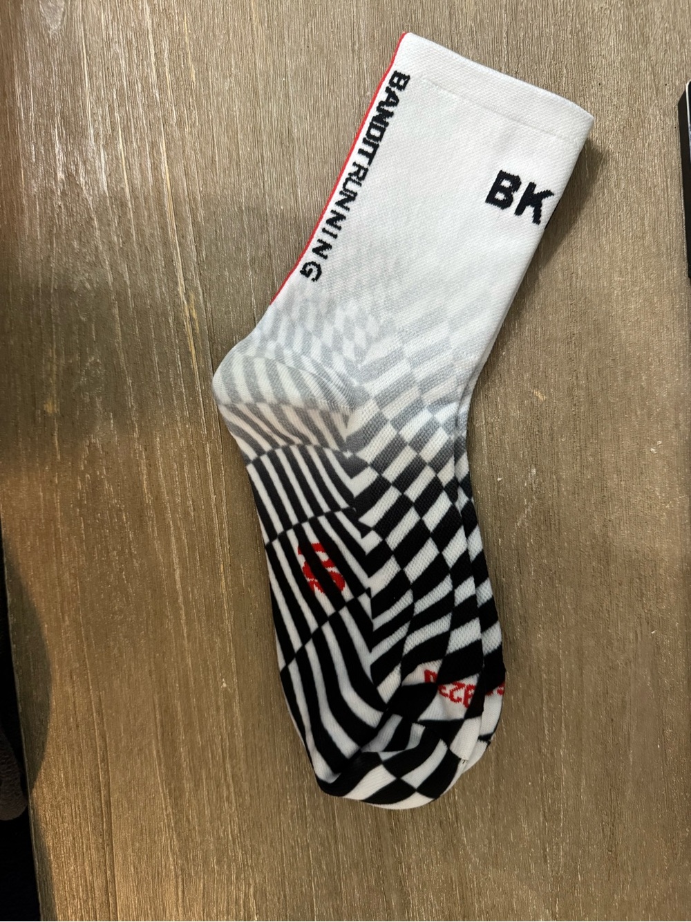 Bandit Black & White Geometric Athletic Socks